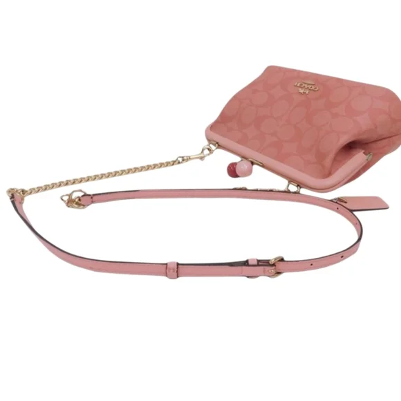 Authentic Coach Nora Kisslock Crossbody In Candy Pink Colorway Unused W/ COA - Picture 8 of 17